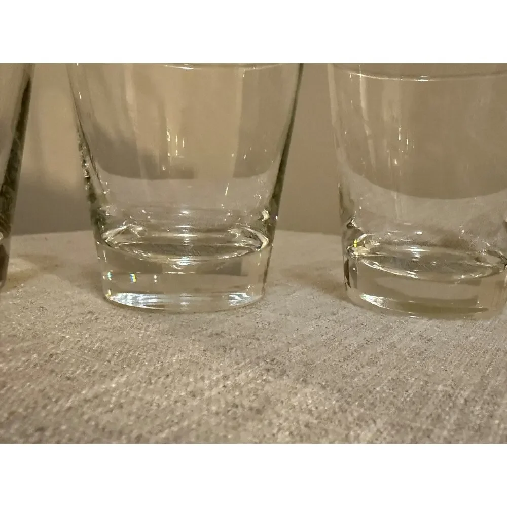 Libbey Heavy Base Lowball Rocks Whiskey Glasses Set of 4 Clear Barware USA